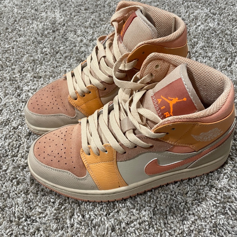 Air Jordan Women's Sneakers - Orange and Tan